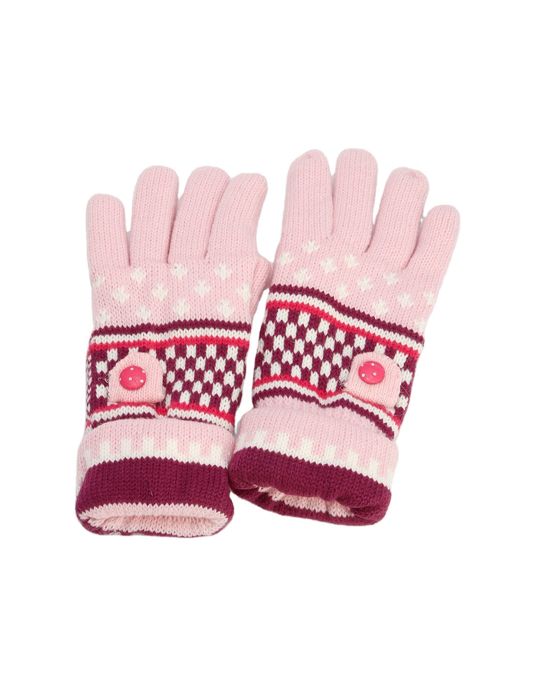 customized color cute knitted warm mittens Girl heart pink color warm