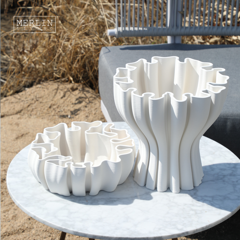 Merlin Living 3D Printing Vase Modern Nordic Home Decor Fruit Plate Large Bouquet Wedding Vase Chaozhou Ceramic Factory OEMODM