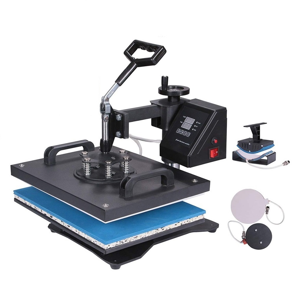 Double Display Advanced New 8 In 1 Combo Heat Transfer Machine Sublimation Mug/Hat/Tshirt/Slate Rock/MDFHeat Press Machine
