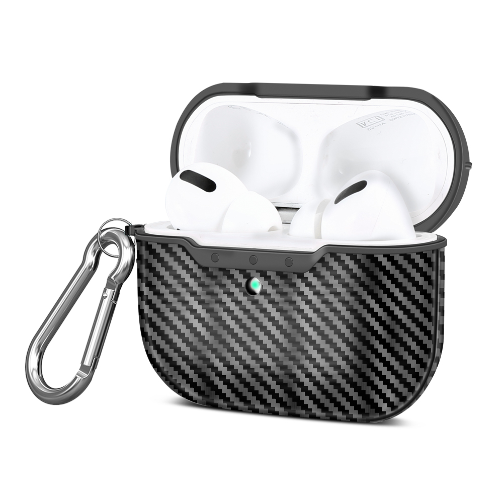 Текстурный чехол из углеродного волокна для наушников Apple AirPods Pro, Роскошный чехол для Air Pods Pro Airpod, чехол с крючком
