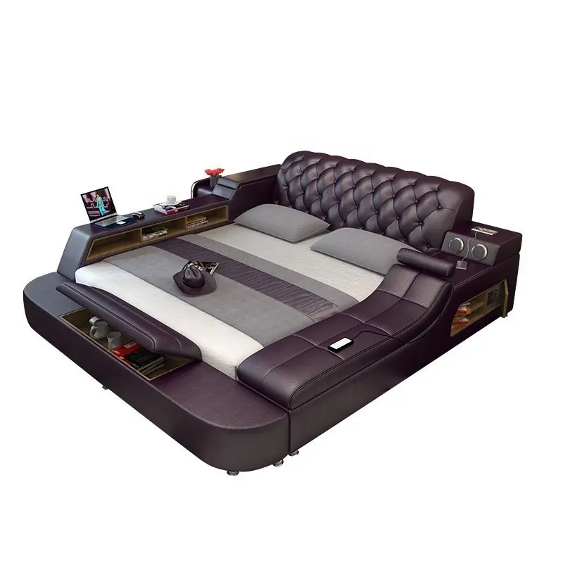 modern Double Bed With Storage massage functions multifunctional tatami furniture sets