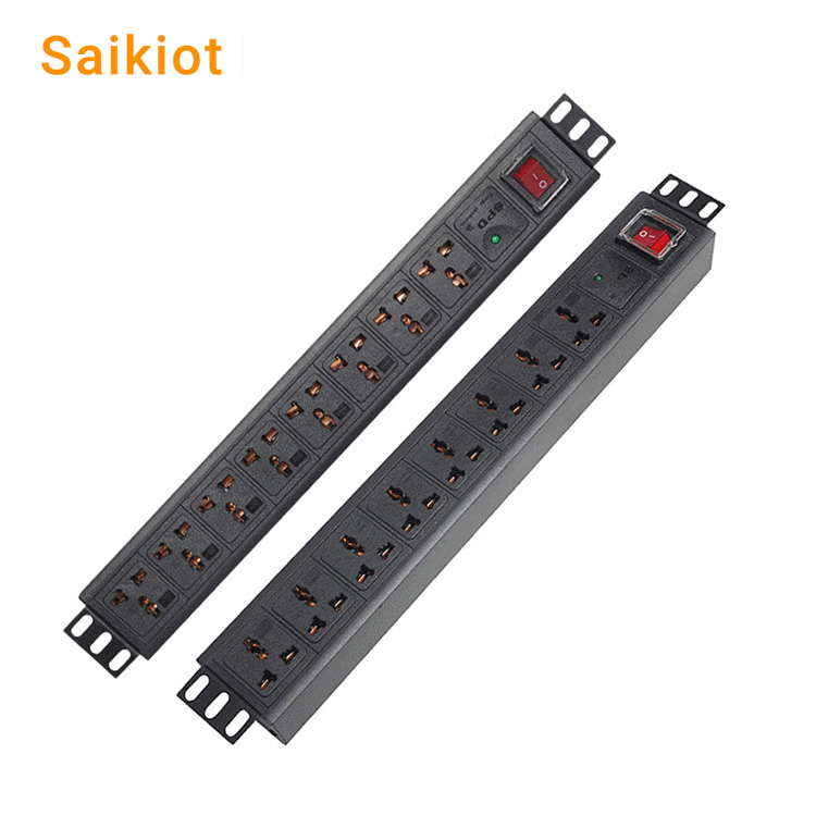 Saikiot 6 8 Way 10A 16A UK EU American пластиковый металлический PDU разъем PDU Блок Распределения Питания для шкафа данных