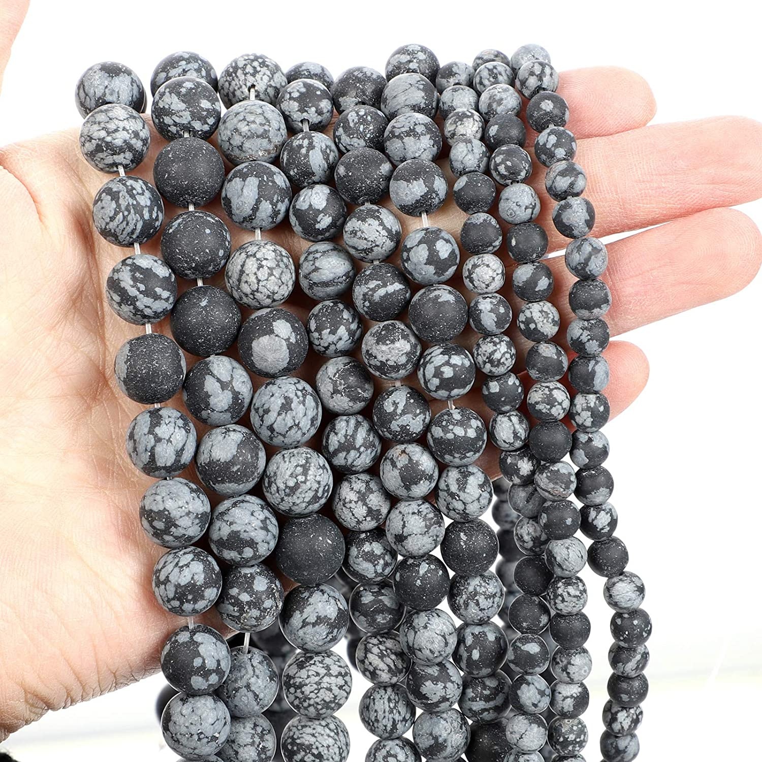Gemstone round alabaster beads,matte gemstone beads snowflake beads,DIY strands stone beads