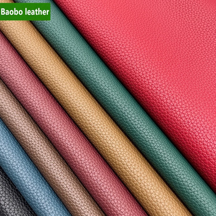 new product 2023 popular 1.25mm PU Lychee leather Soft feeling raw Material for leather products and Bags