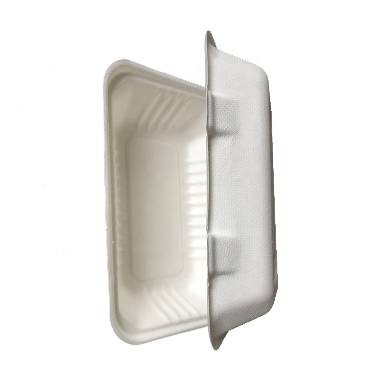 Sugarcane Water And Oil Resistant Custom Biodegradable Clamshell Packaging