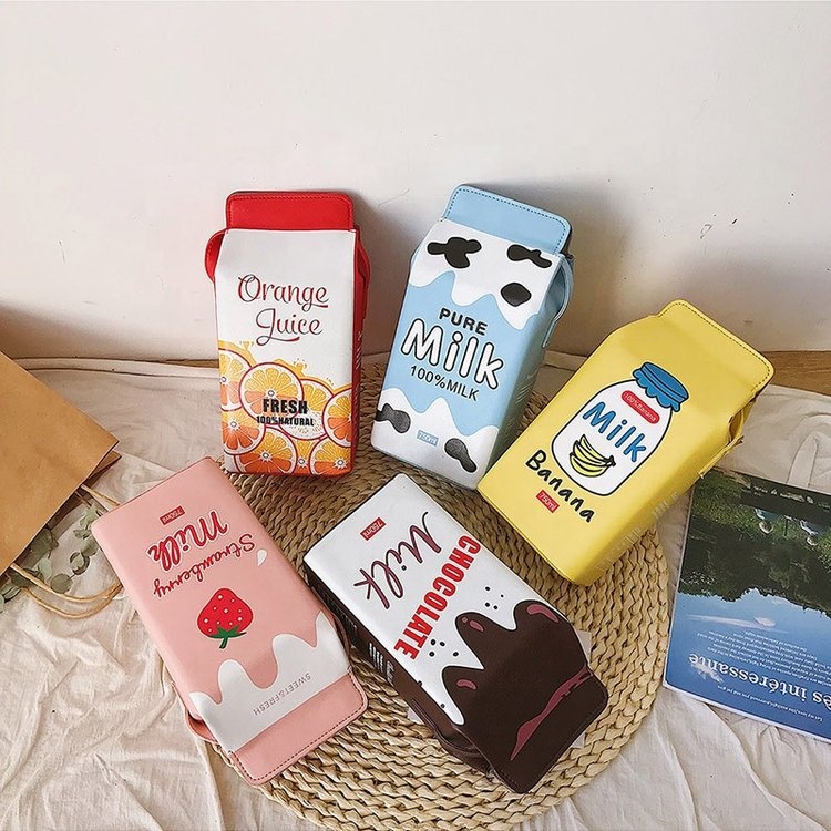 Коробка для молока и сока, Женский Забавный кошелек через плечо для вечеринки, Женский уличный Повседневный Кошелек на плечо для девушек, Сумочка для телефона, сумки