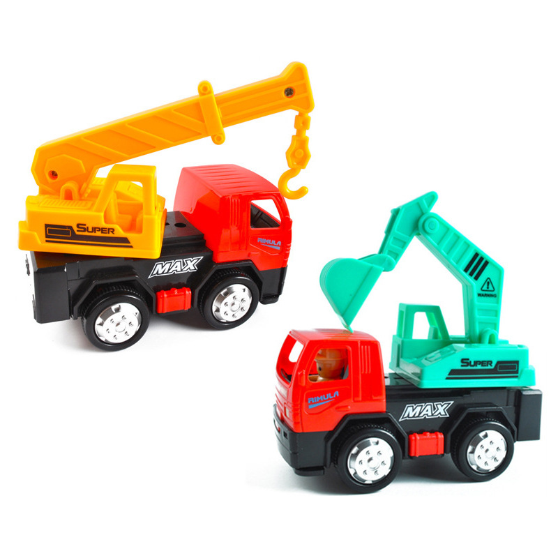 2 PCS Mixer Model Trucks Engineering Car Pull Back Diecast Toy Vehicles for Boys