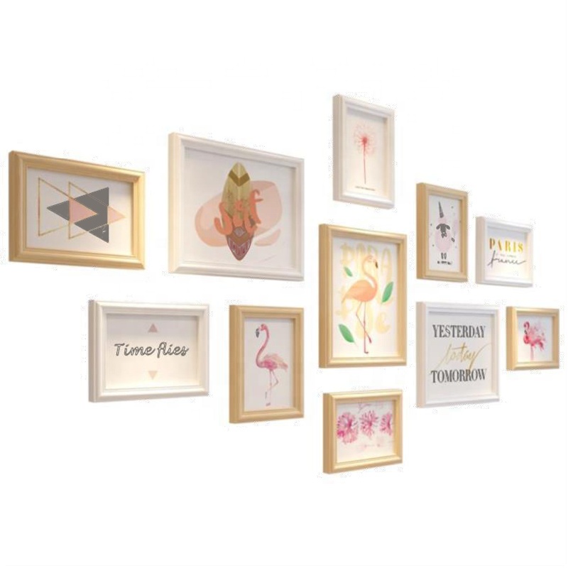 2021 Custom Logo European-style 6 Inch Bamboo Home Decoration Solid Wood Wall Photo Frame Set