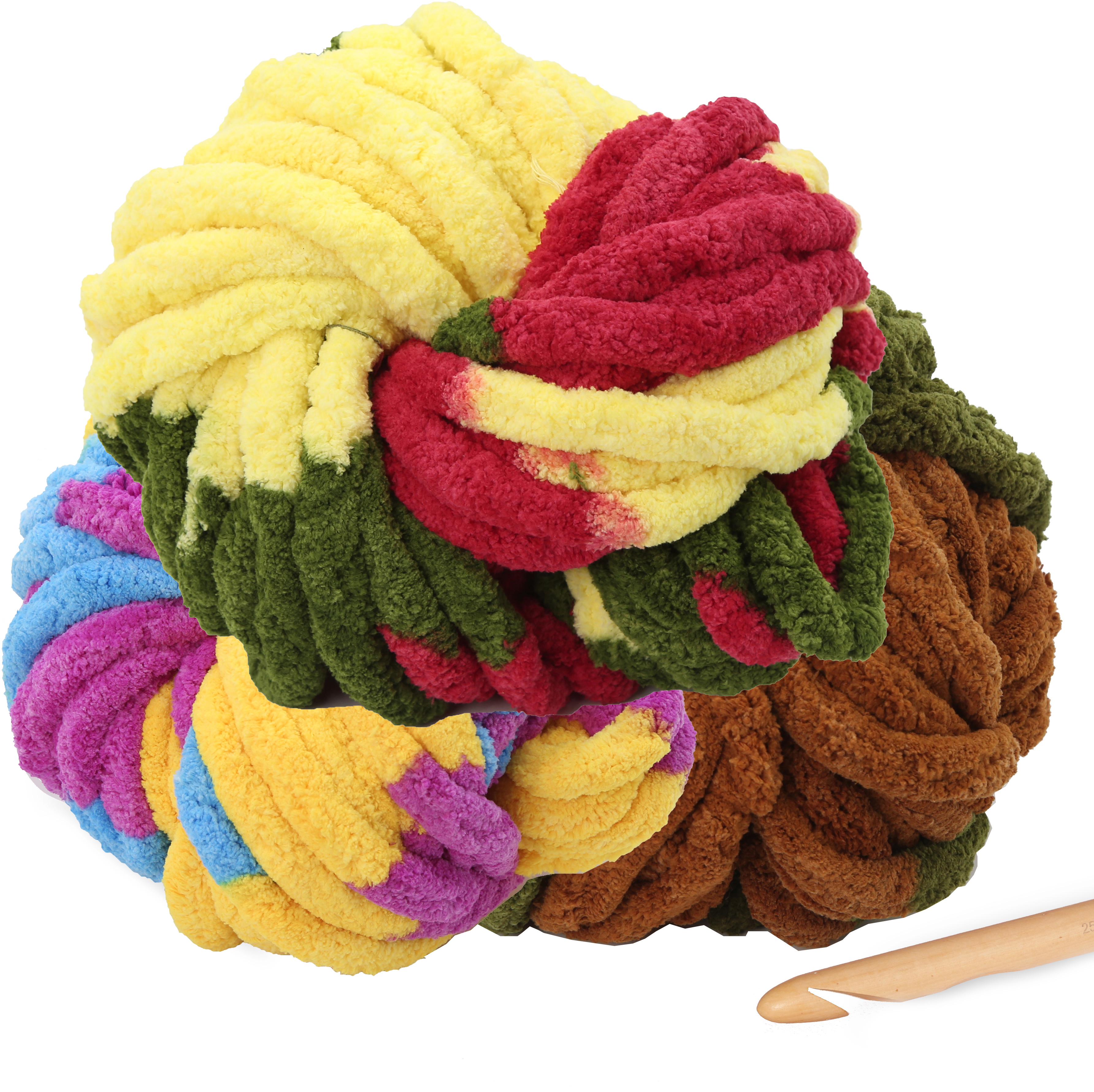 China Manufacturer Wholesale Chenille Chunky Yarn Handmade Throw Big Blanket Yarn For Knitting