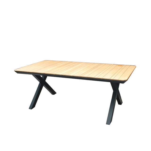 Outdoor furniture high quality dining set aluminum eucalyptus wood table outdoor dining table