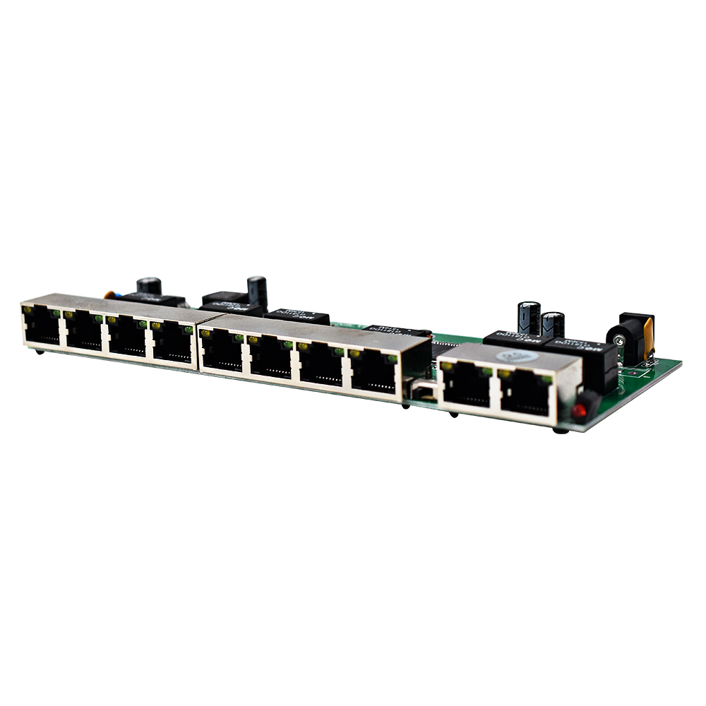 10-портовый RPOE коммутатор, печатная плата POE IN OUT 8*10/100 Мбит/с, порты RJ45, Реверсивный PoE коммутатор с 2 портами Uplink