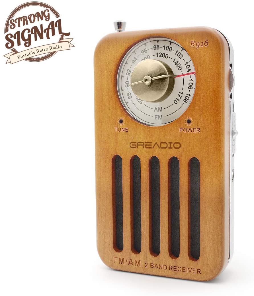 High quality long duration time vintage home decor portable rechargeable retro fm home radio