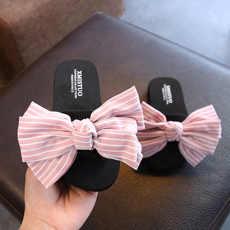 Superstarer Summer bow butterfly flowers slippers children beach non-slip platform sandals