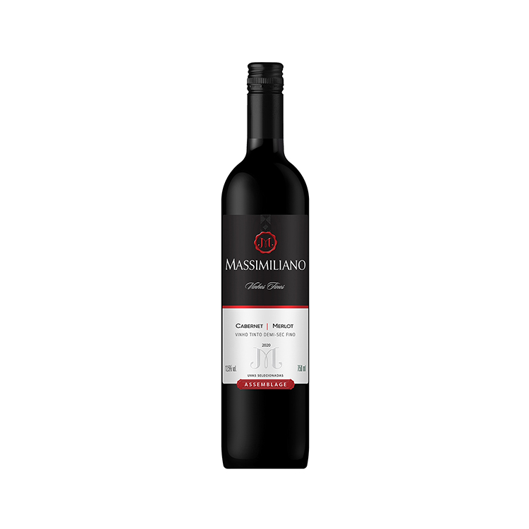 Массимилиано резерв красного вина бразильского бренда, сборка Cabernet Merlot, сухое красное вино 12.5% том 750 мл