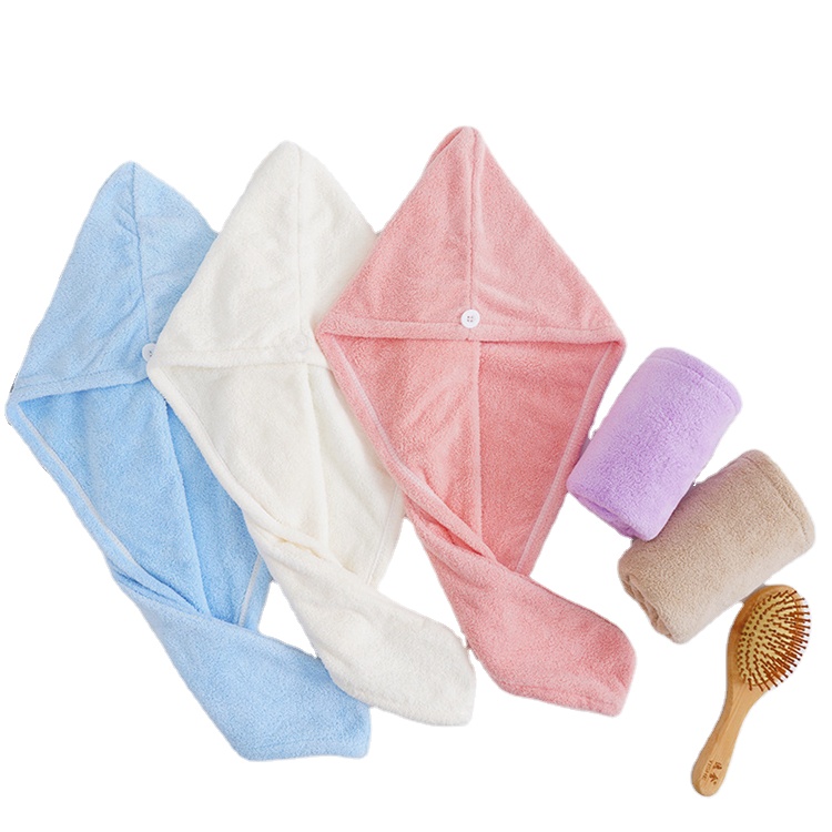 Factory direct high-density coral fleece dry hair cap  absorbent thickened shower cap