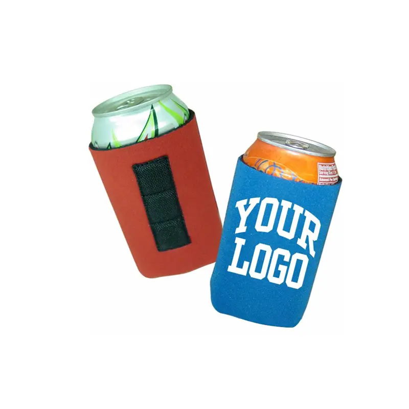 Customized Logo 12OZ Magnetic Can Cooler Coozy Magnetic Beer Coozy Insulated Neoprene Magnet Beer Bottle Insulator Stubby Holder