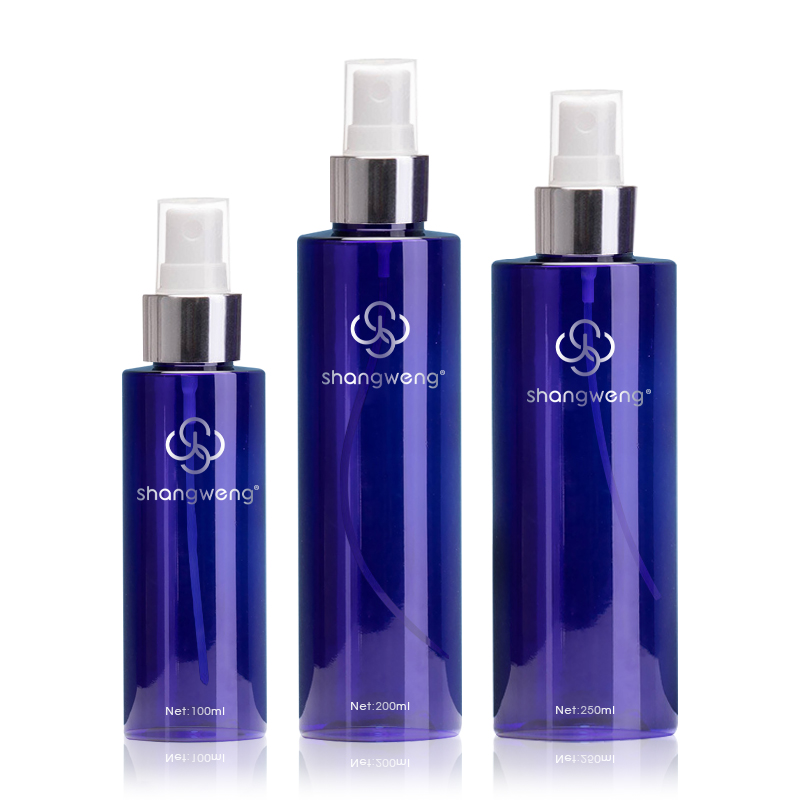 PET spray bottle with sliver mist spray pump cap glass bottle