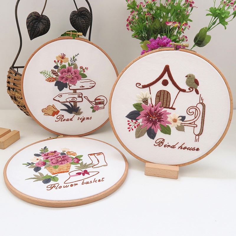 5462 DIY Embroidery Material Starter Kit Flowers Pattern Beginner Cross Stitch Craft DIY Embroidery Semi-finished Product Kits