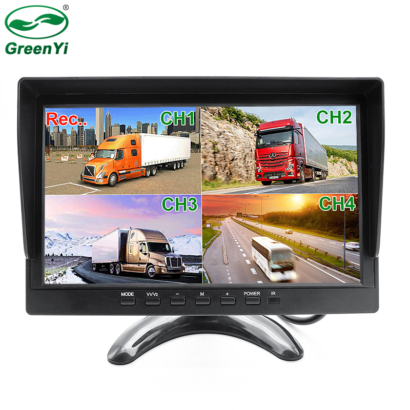 TFT LCD HD AHD 1920*1080P 10,1 дюймов Автомобильный MP5 грузовик фургон автобус 4CH DVR видео регистратор монитор
