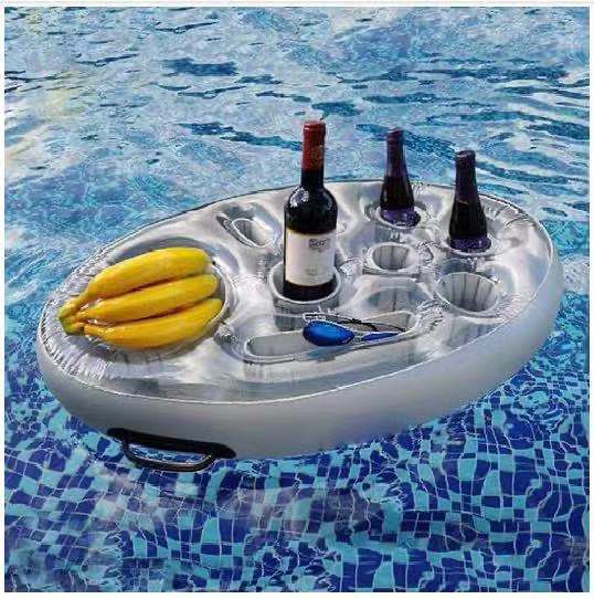Wholesale cheap Inflatable PVC Beverage Boat Cup Holder inflatable pool floating tray Drink Holder Pool Float For Summer