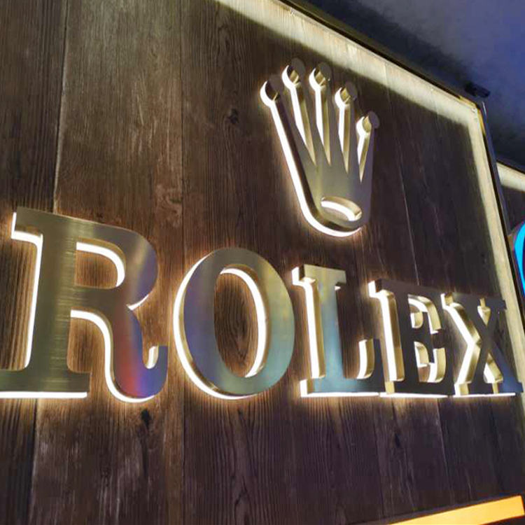 Best sell wall name 3d brush stainless steel led logo sign backlit letter light 3d backlit sign