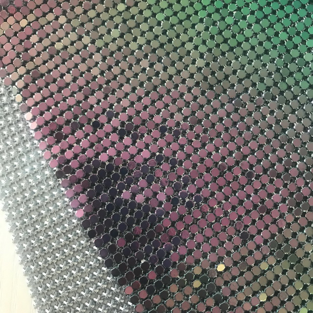 Металлическая голографическая Chainmail ткань для одежды