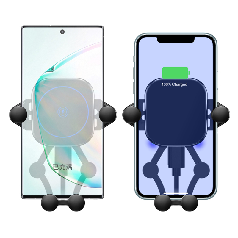 Qidian 15W Fast Charging Air Vent Mount Charger Clamping Mobile Phone Car Holder Wireless Charger For IPhone 12 Pro Max