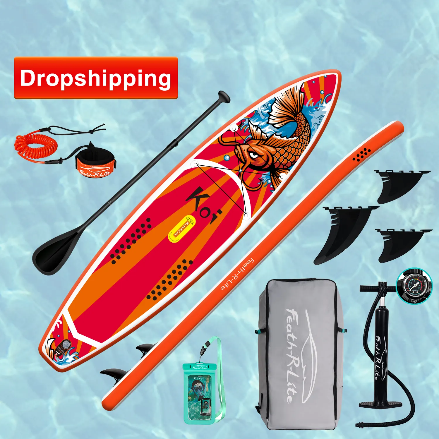 FUNWATER Dropshipping OEM sup bord stand up inflatable paddleboard koi surfboard supboard standup paddle boards watersports isup
