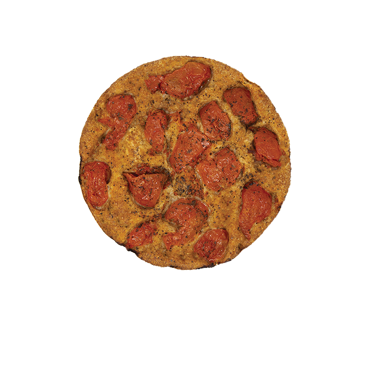 350g mutil-cereal flour frozen Apulian focaccia with extra virgin olive oil and fresh tomatoes
