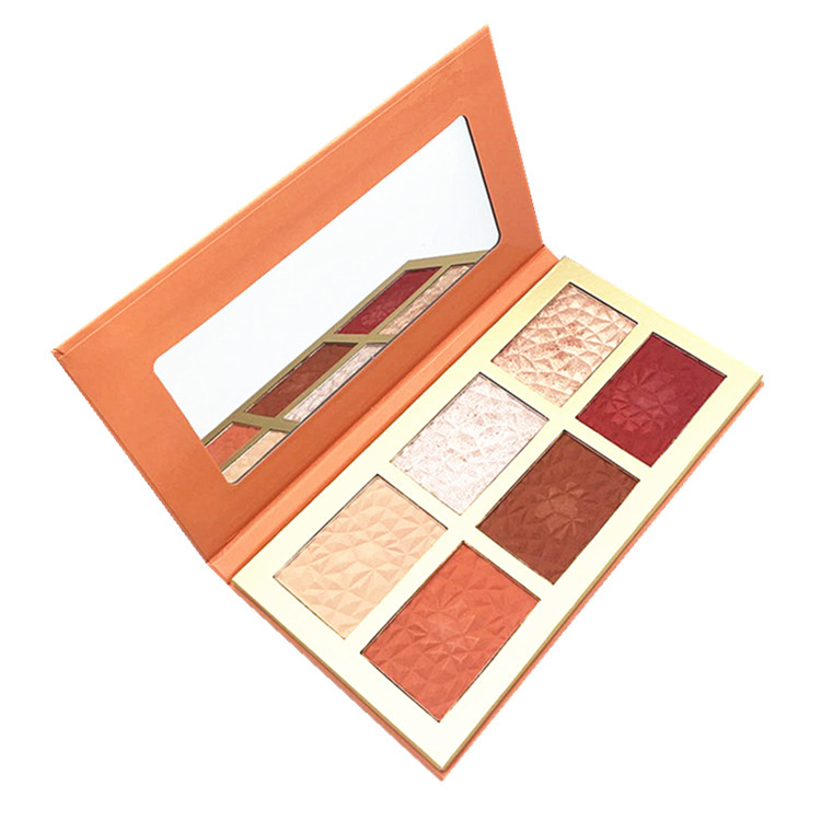 Vegan Face Make Up 6 Color Blush Plate Customizable Printing Logo Private Label Blush Blush And Highlighter