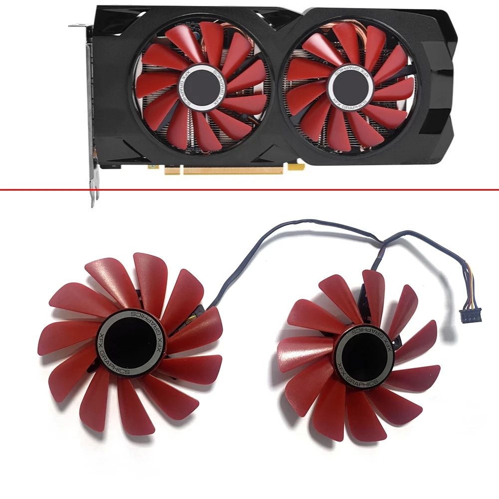 Охлаждающий вентилятор 2 шт. 85 мм 4pin dc12v FDC10U12S9-C RX580 графического процессора вентилятор для XFX RX 580 8G 2048SP RX570 RS видеокарта вентилятор охлаждения корпуса