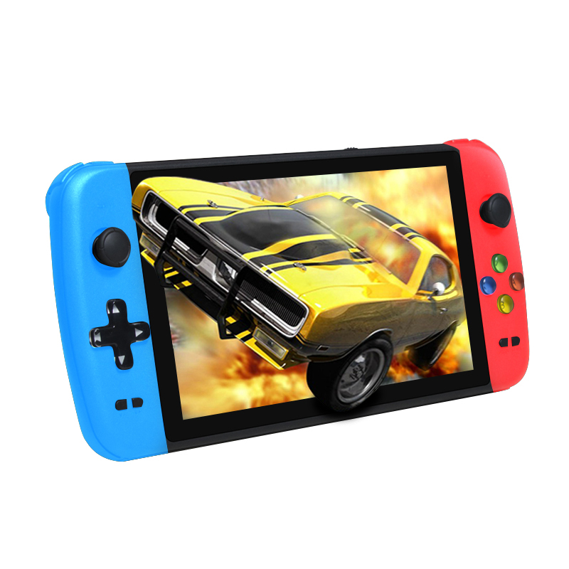 Игровая консоль с большим экраном 7 дюймов, двойная портативная игровая приставка со встроенными играми, HD видео выход, подключение к телевизору, ретро игровая консоль