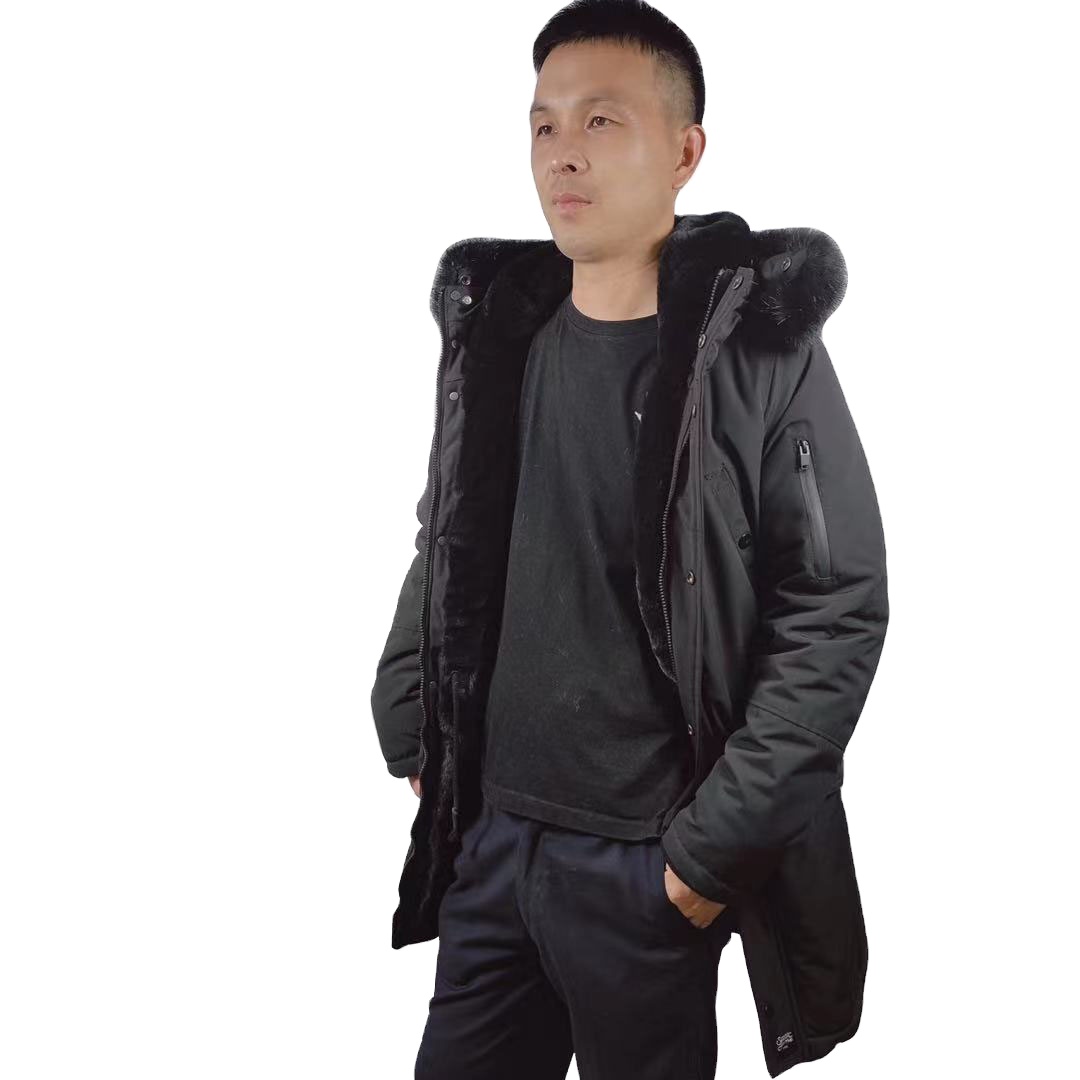 2021 men's long coat with HOOD