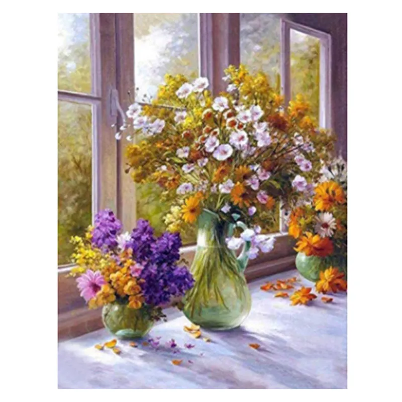 New Product Cross Stitch For Sale Windowsill Vase Printed Cloth High-grade Cotton Thread Embroidery Kit Handmade Diy Gift