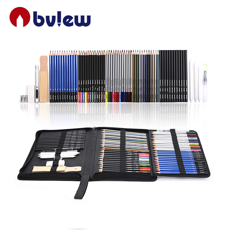 Standard 71 Pcs Artist Drawing Color Sketch Pencil Kit for Hobby Painter