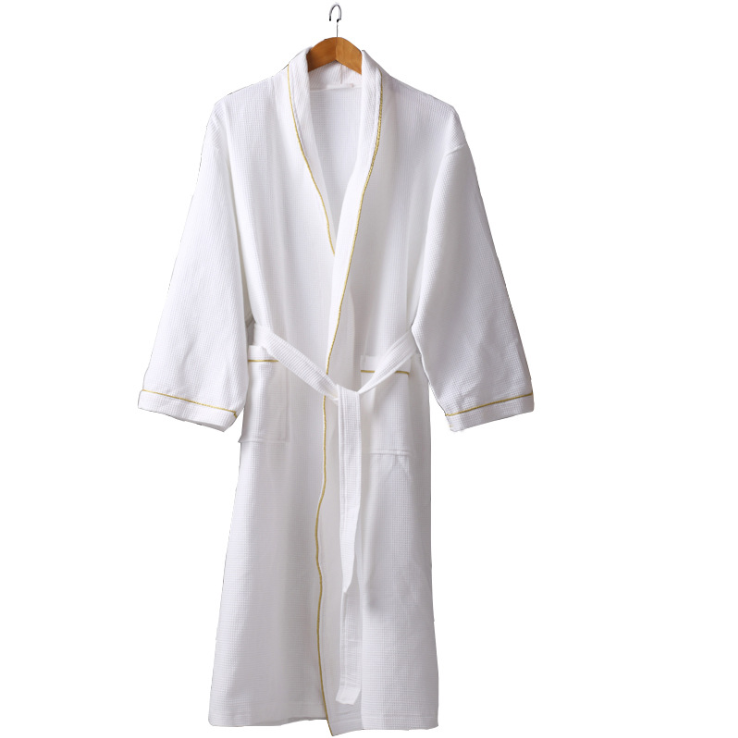 Factory wholesale hotel waffle bathrobe 100% cotton for spa resorts