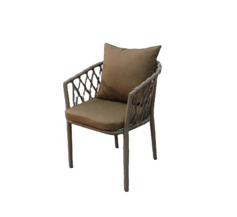rope woven garden furniture aluminum outdoor dining chair