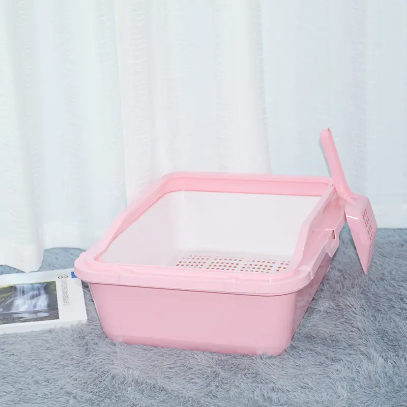 Wholesale Plastic Large Detachable Special Cat Toilet Double Layer Cat Litter Box With Spoon