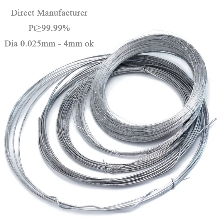 HY Brand hot sell Platinum Pt metal wire 99.99% purity diameter 0.2mm platinum pure pt wire