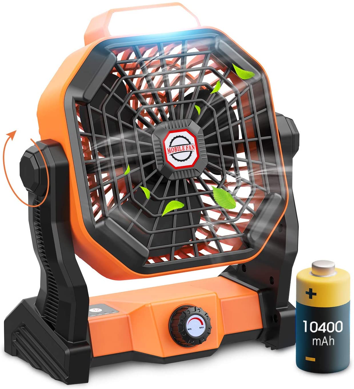 New Design Eco-friendly Portable Camping Fan Led Light Fan 7800mah camping fan with led lantern
