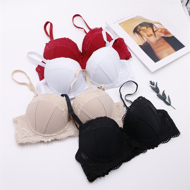 Hight Quality Wirefree Lace Bra Breathable Women Full Figure Steel Wire Support Plus Big Breast Lace Bra