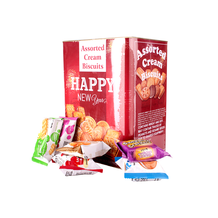 Сладкий вкус и банки упаковка для 700 г восхитительное Ассорти кремового печенья