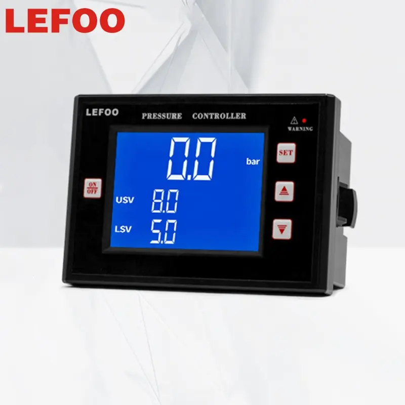LEFOO 220VAC -101~0 Kpa Vacuum Negative Pressure Gauge Pressure Switch LCD Display