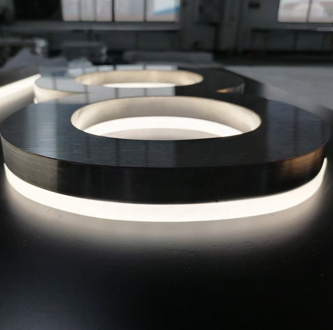 Высококачественный светящийся 3D Золотой акриловый светодиодный знак с подсветкой