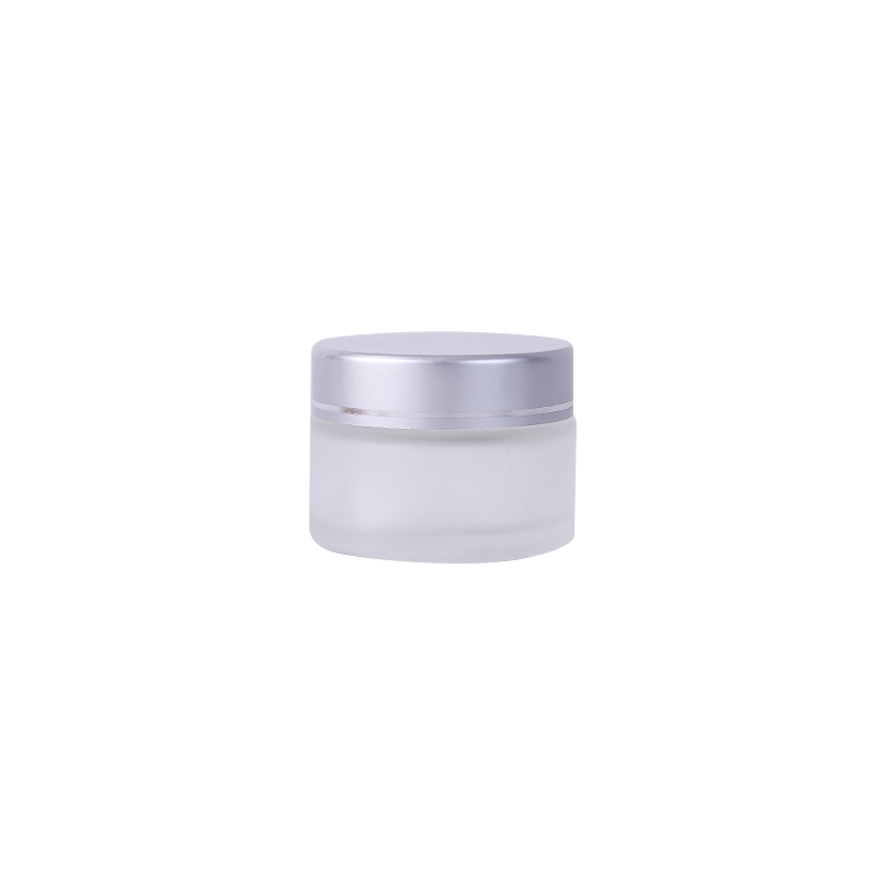 Eco friendly empty cosmetic container set skincare 8oz 5 gram 10g 50g 100g frosted cosmetic glass cream jar 30ml 50ml 100ml