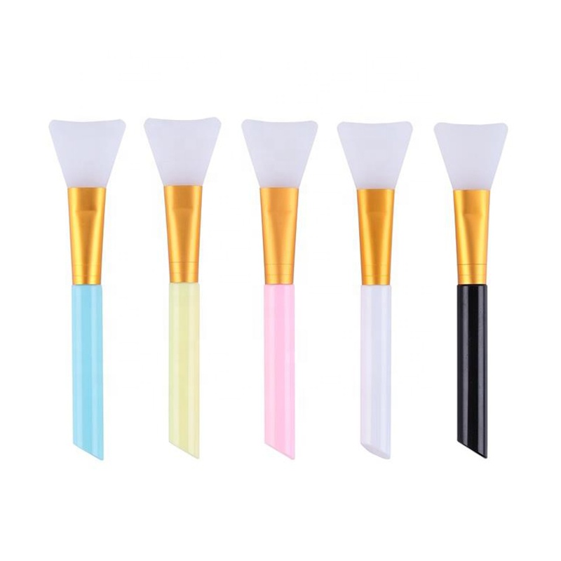 Wholesale high quality black cosmetic makeup tool plastic handle DIY soft silicon applicator face mask brush