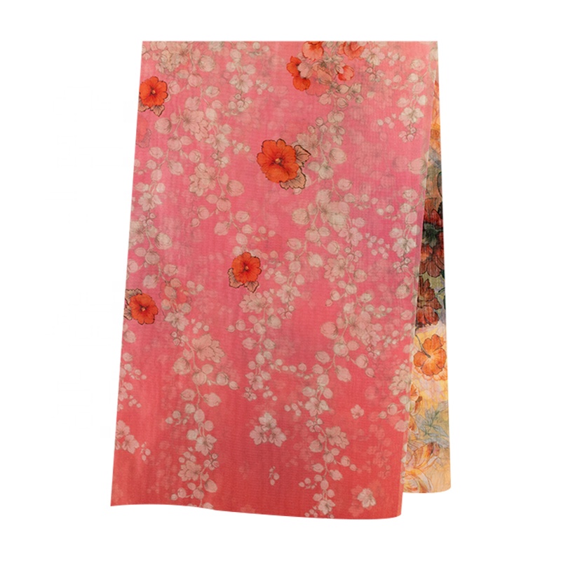 hot sale floral organza fabric 8mm natural silk organza fabric new design 100% mulberry silk digital print fabric