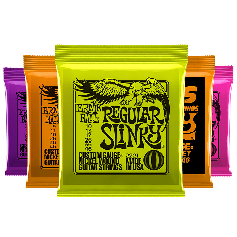 Струны Ernie Ball оригинальные для электрогитары, 2220, 2221, 2222, 2223, 6 струн с никелевой обмоткой, 009, 010, 011