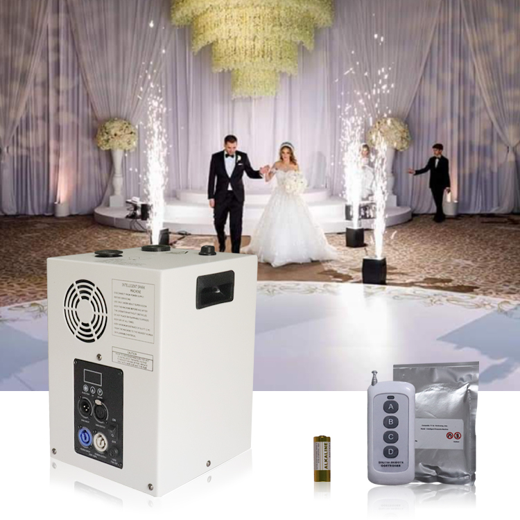 600w controller cold spark fountain pyro machine stage fireworks with battery