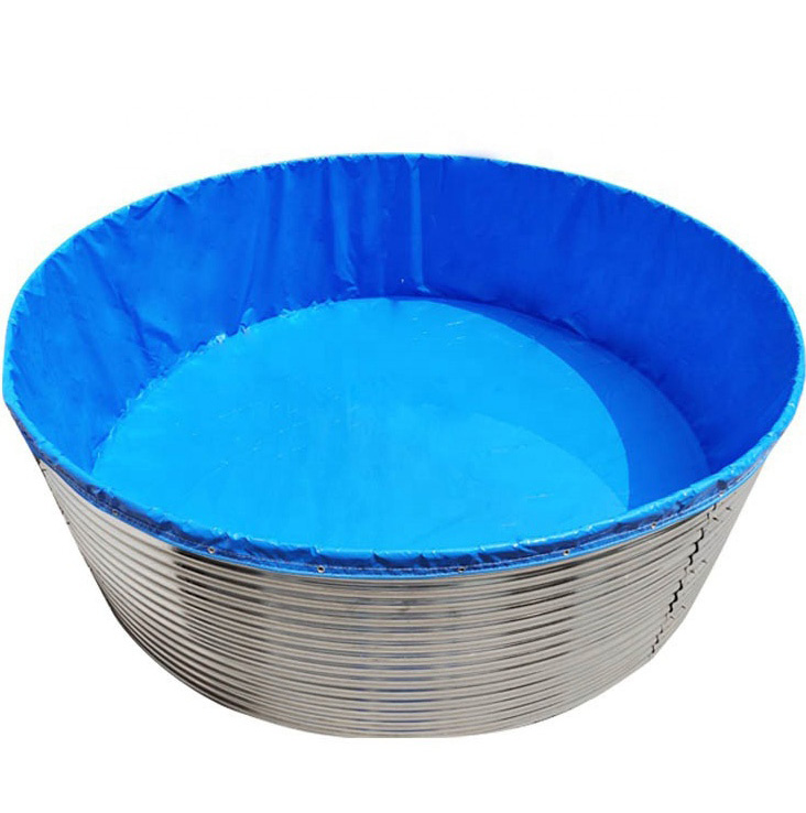 Круглый оцинкованный стальной гибкий пруд для рыбной фермы с ПВХ и HDPE подкладкой